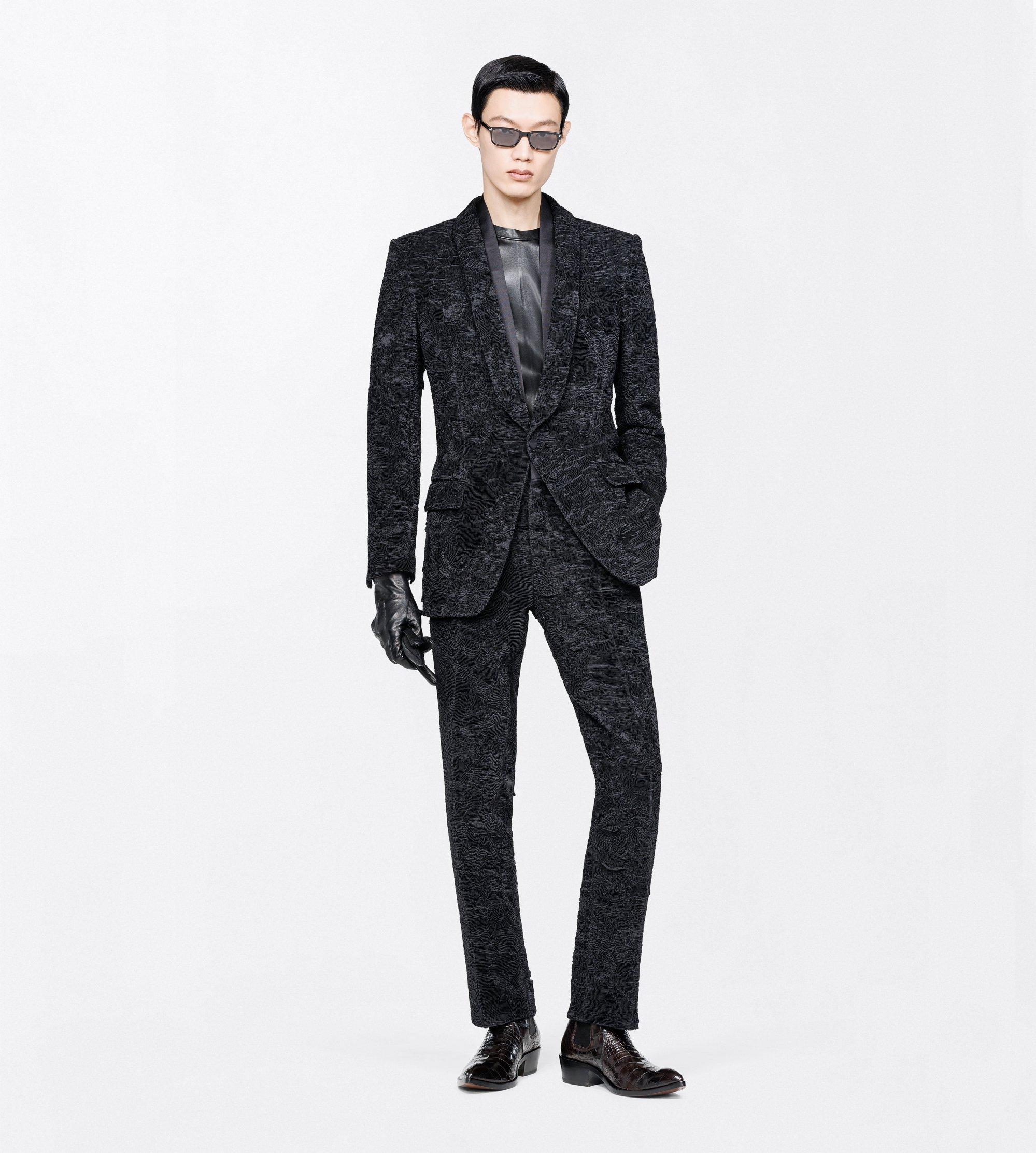 SILK ASTRACAN PLISS&Eacute; EVENING PANT