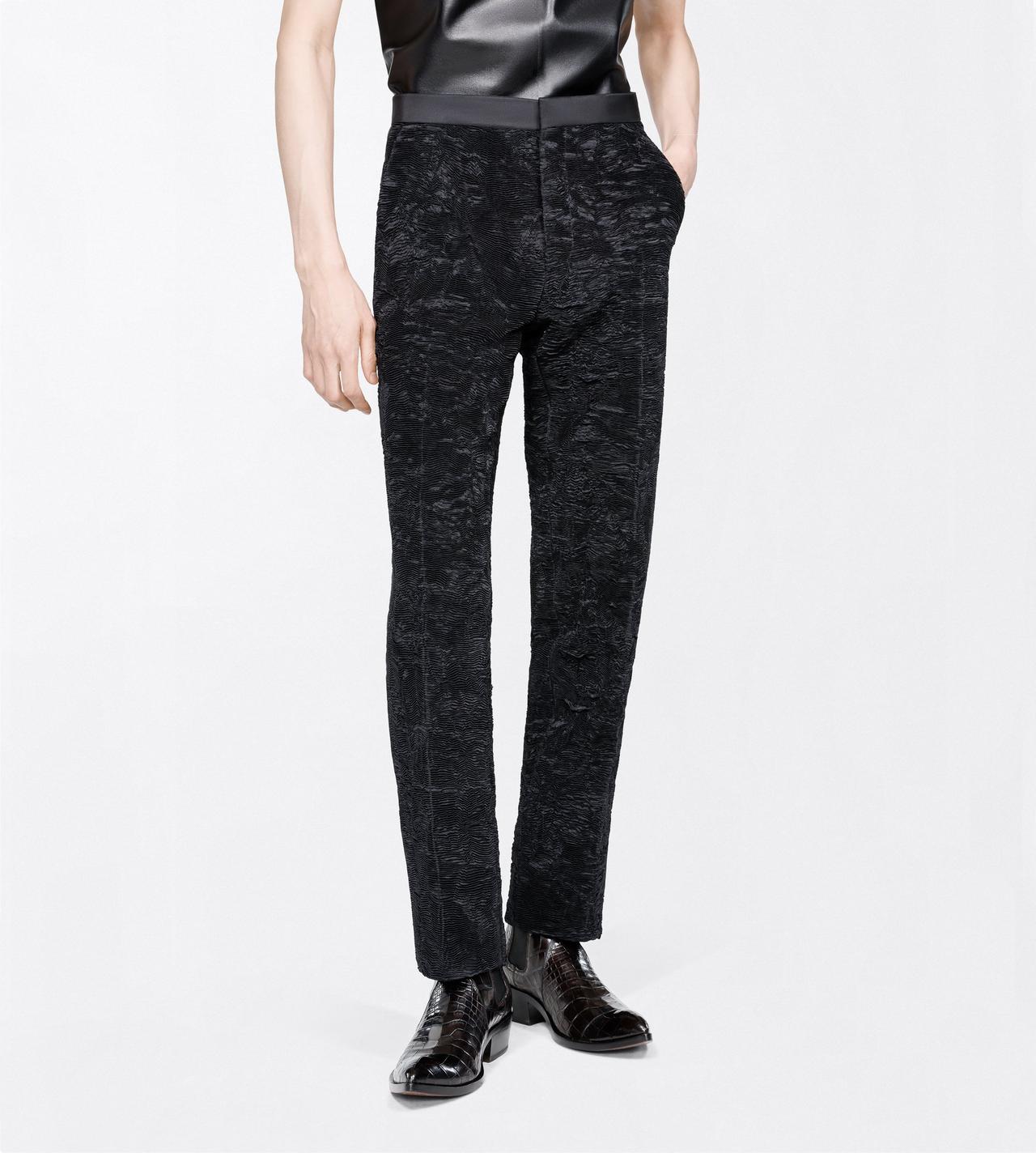 TOM FORD SILK OC SILK ASTRACAN PLISS&Eacute; EVENING PANT