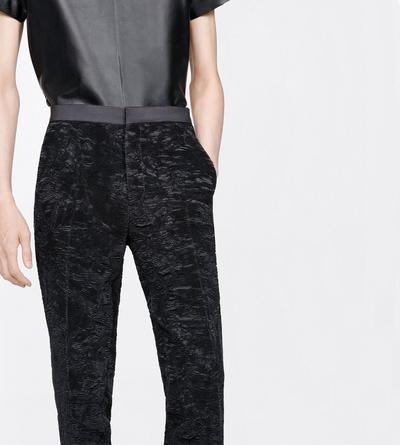 TOM FORD SILK OC SILK ASTRACAN PLISS&Eacute; EVENING PANT