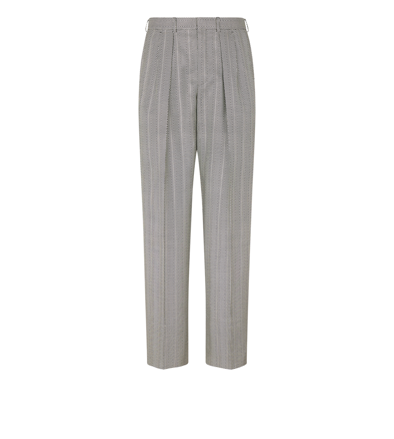 JACQUARD SHARKSKIN HERRINGBONE DOUBLE PLEAT PANT image number 0