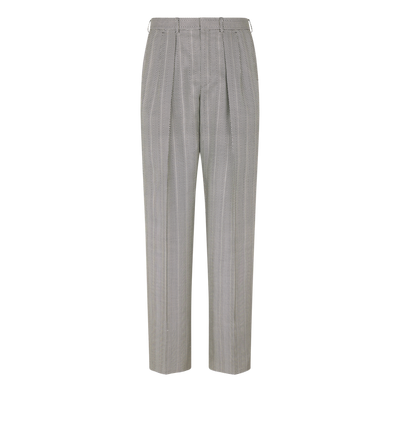 JACQUARD SHARKSKIN HERRINGBONE DOUBLE PLEAT PANT image number 0