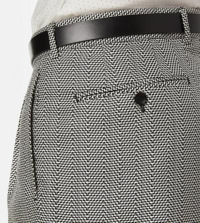 JACQUARD SHARKSKIN HERRINGBONE DOUBLE PLEAT PANT image number 1
