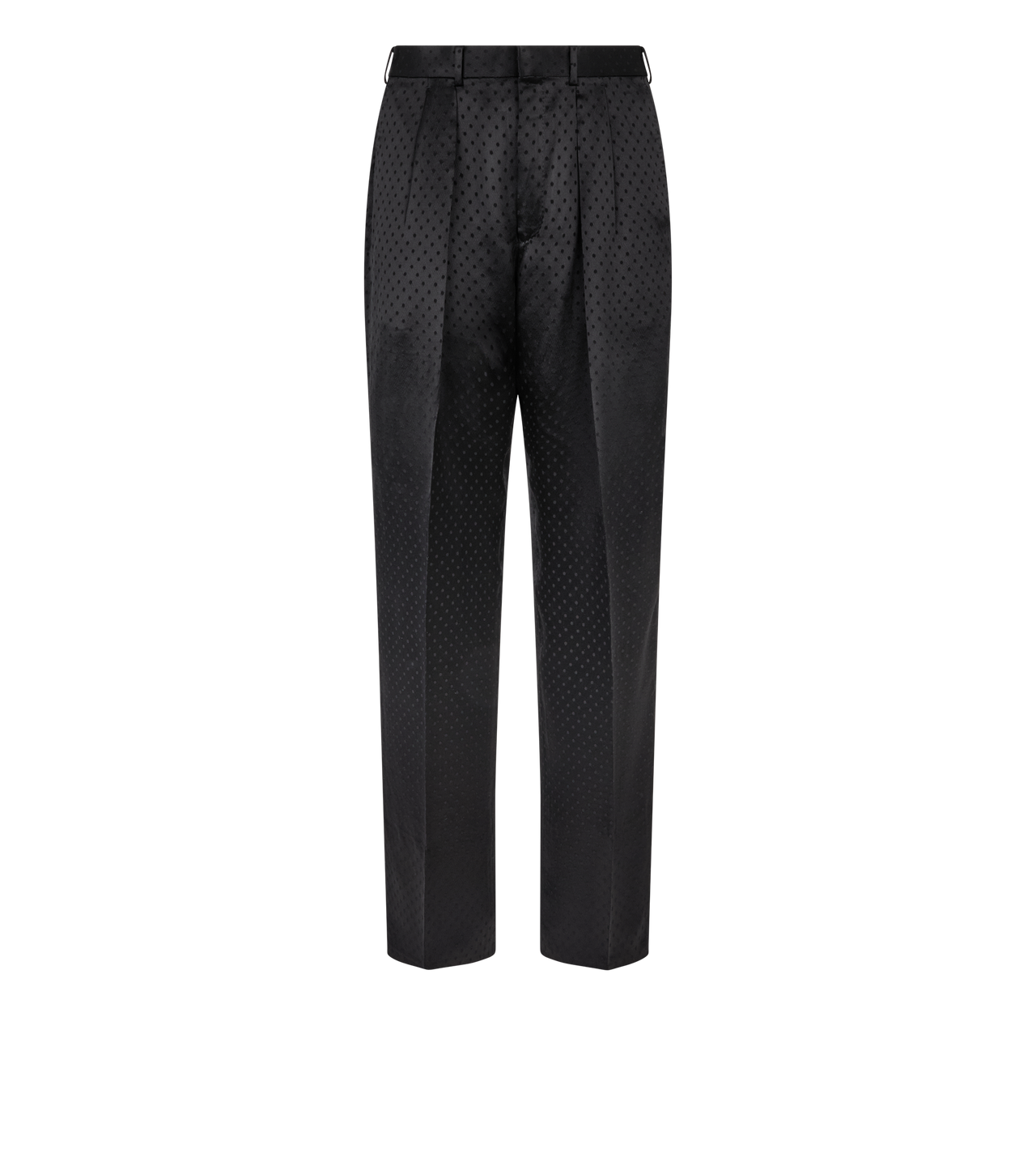 SATIN POLKA DOT JACQUARD DOUBLE PLEAT PANT image number 0
