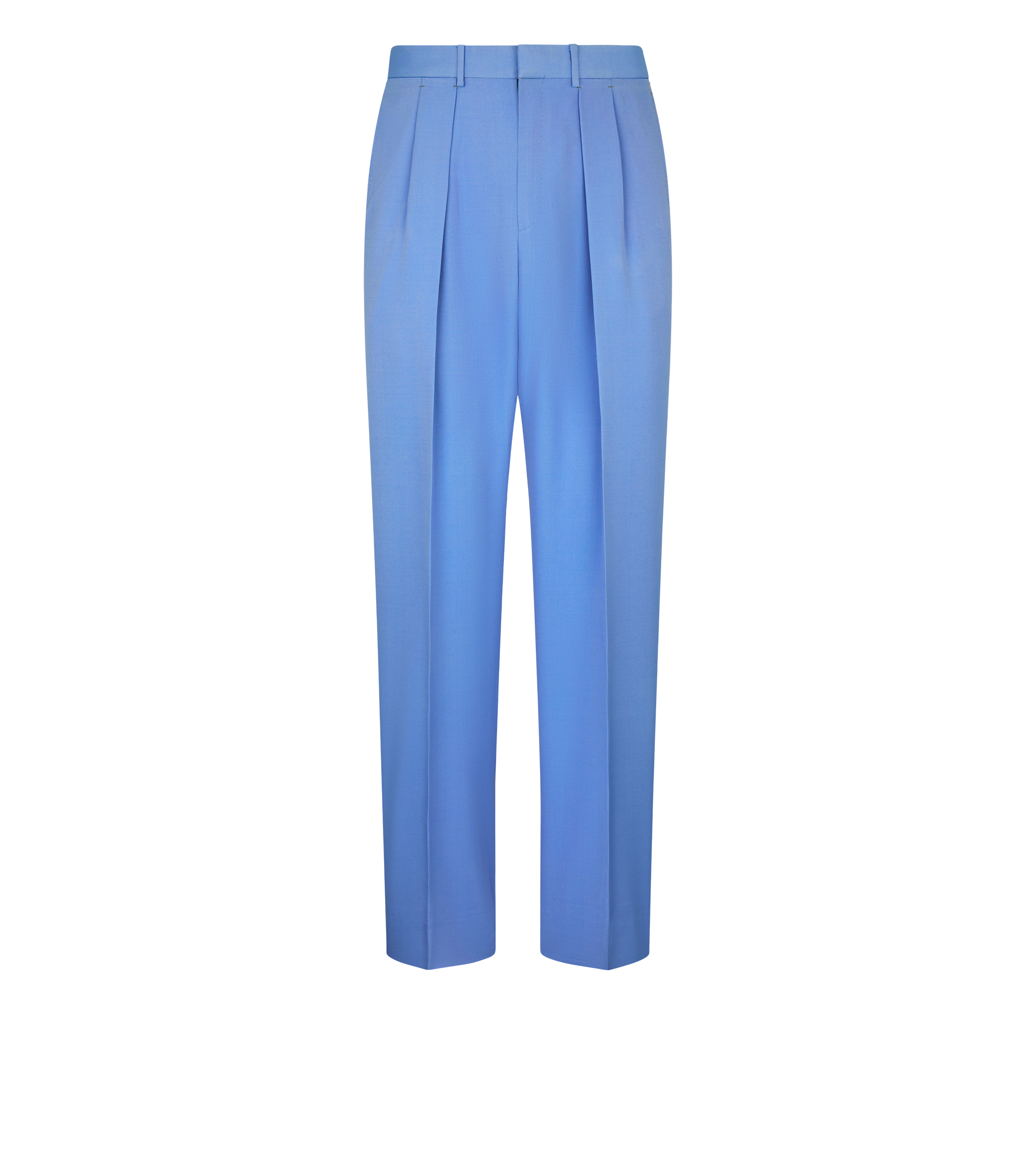 PANTALON EN DOUBLE FAILLE DE VISCOSE de LAINE &Agrave; DOUBLE PLI