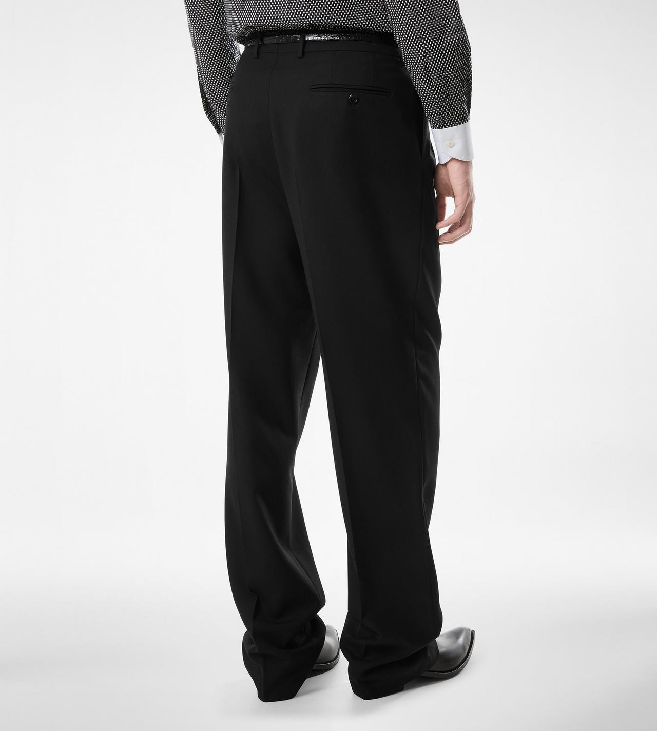 TOM FORD WOOL BLACK BROKEN TWILL DOUBLE PLEAT PANT&nbsp;