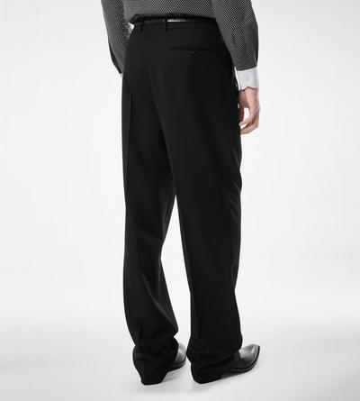 TOM FORD WOOL BLACK BROKEN TWILL DOUBLE PLEAT PANT&nbsp;