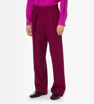 HIGH TWIST TWILL DOUBLE PLEAT PANT image number 2