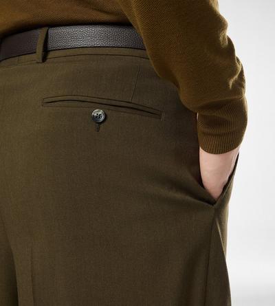 WOOL CASHMERE SILK REPS DOUBLE PLEAT PANT image number 1