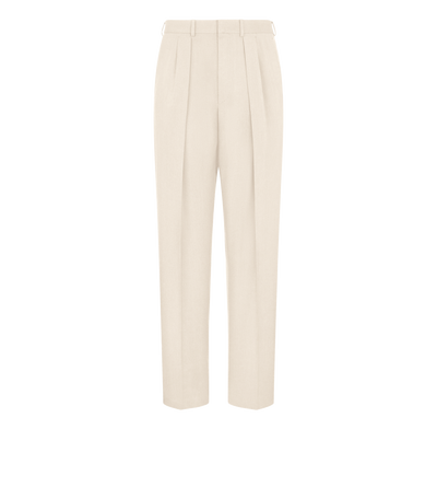 WOOL CASHMERE SILK REPS DOUBLE PLEAT PANT