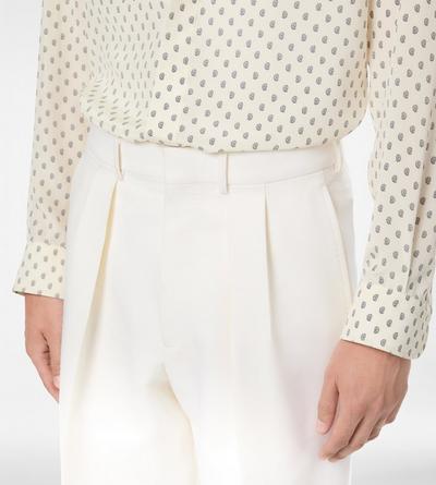 WOOL SILK FAILLE DOUBLE PLEAT PANT image number 1