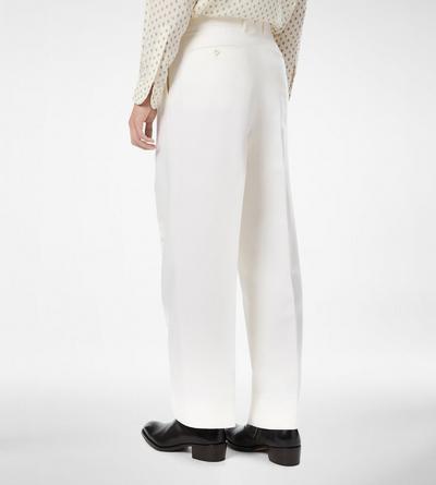 TOM FORD  OC WOOL SILK FAILLE DOUBLE PLEAT PANT