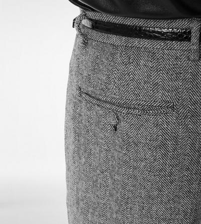 SHARKSKIN HERRINGBONE DOUBLE SPLITTABLE PANT image number 1