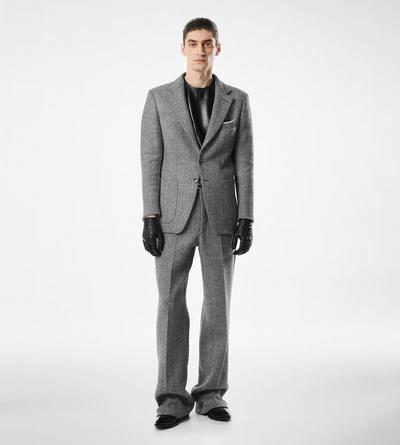 SHARKSKIN HERRINGBONE DOUBLE SPLITTABLE PANT image number 2