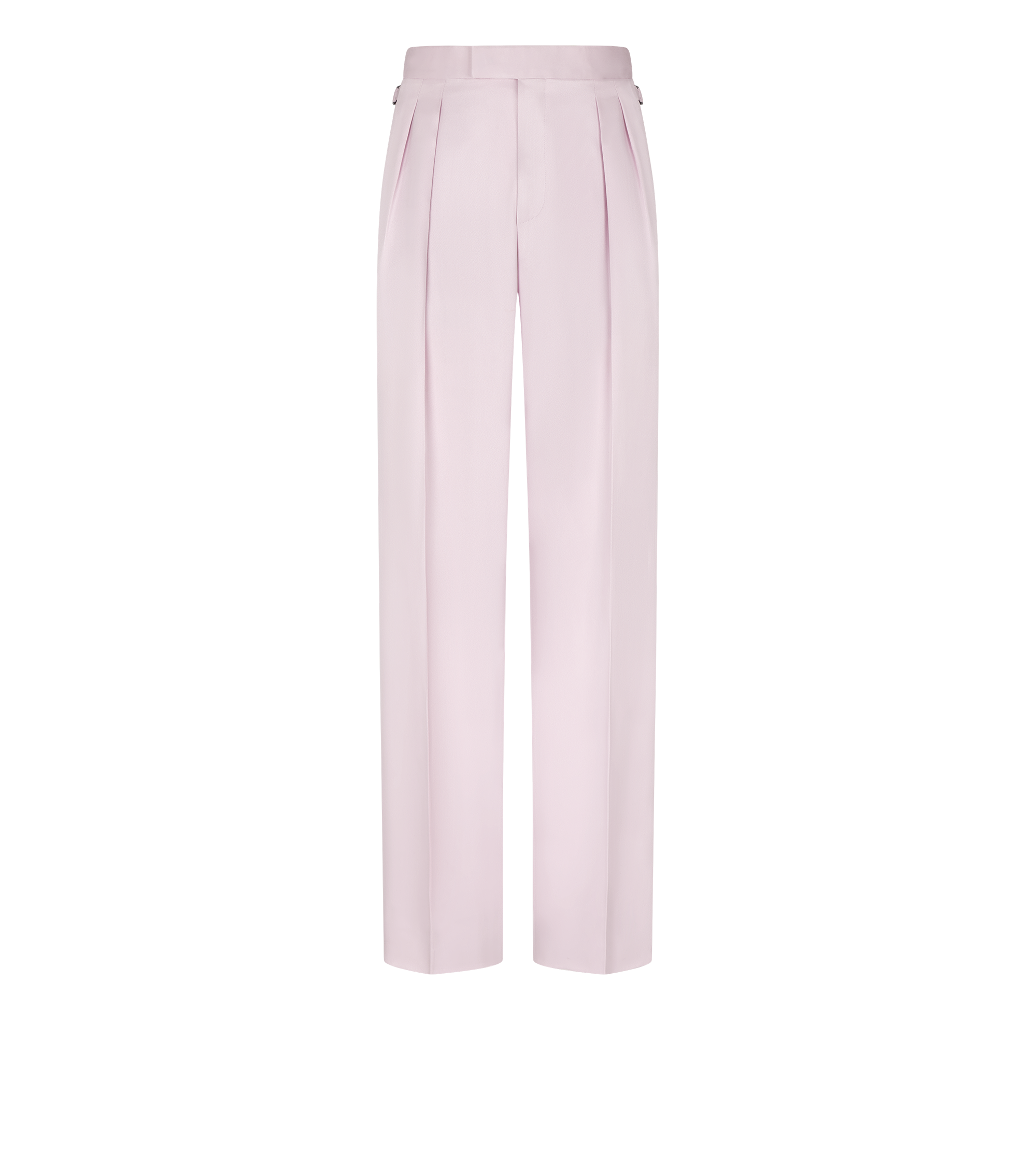 PURE SILK PEACHED GABARDINE DOUBLE PLEAT PANT