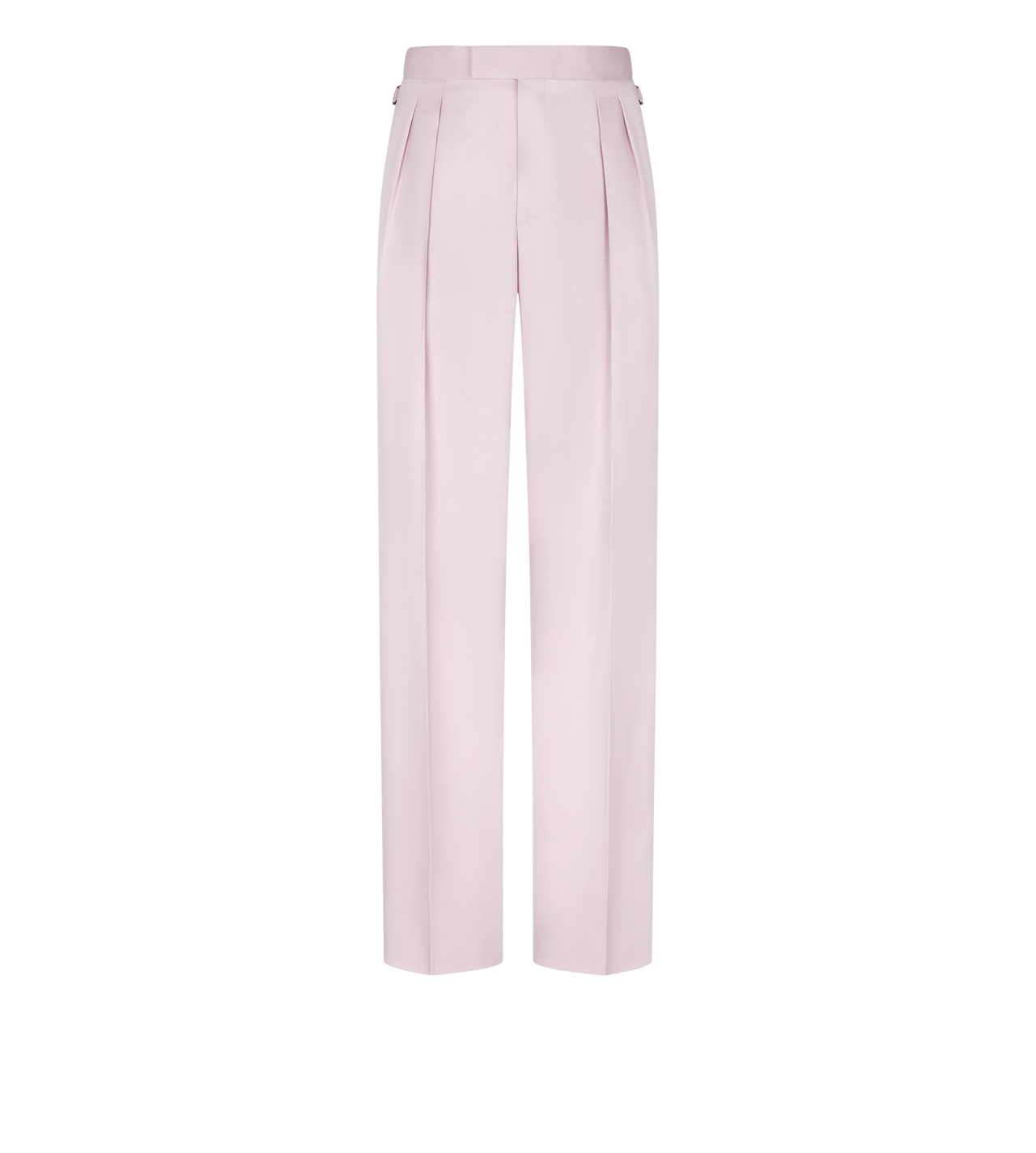 TOM FORD SILK PINK PURE SILK PEACHED GABARDINE DOUBLE PLEAT PANT