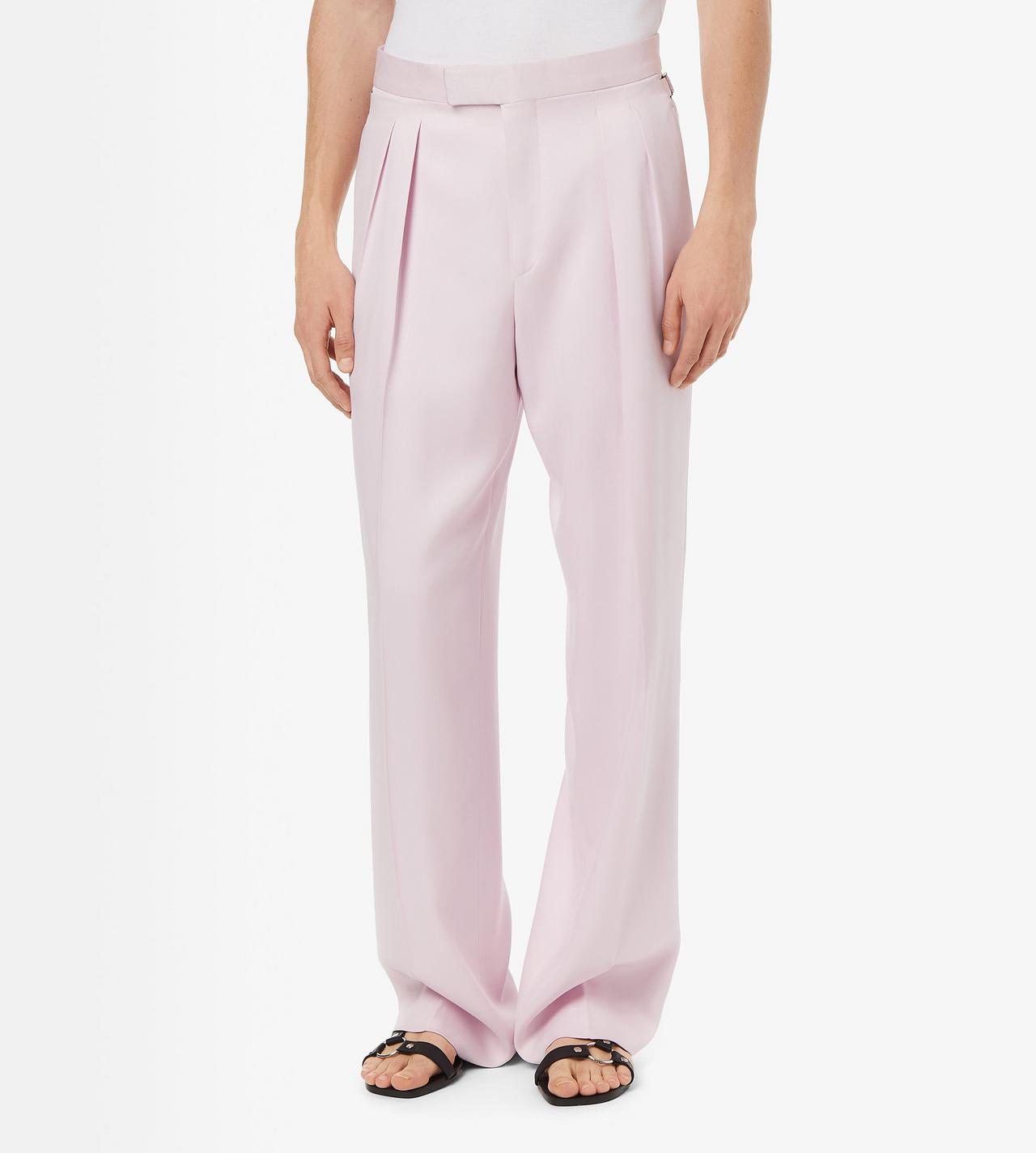 TOM FORD SILK OC PURE SILK PEACHED GABARDINE DOUBLE PLEAT PANT