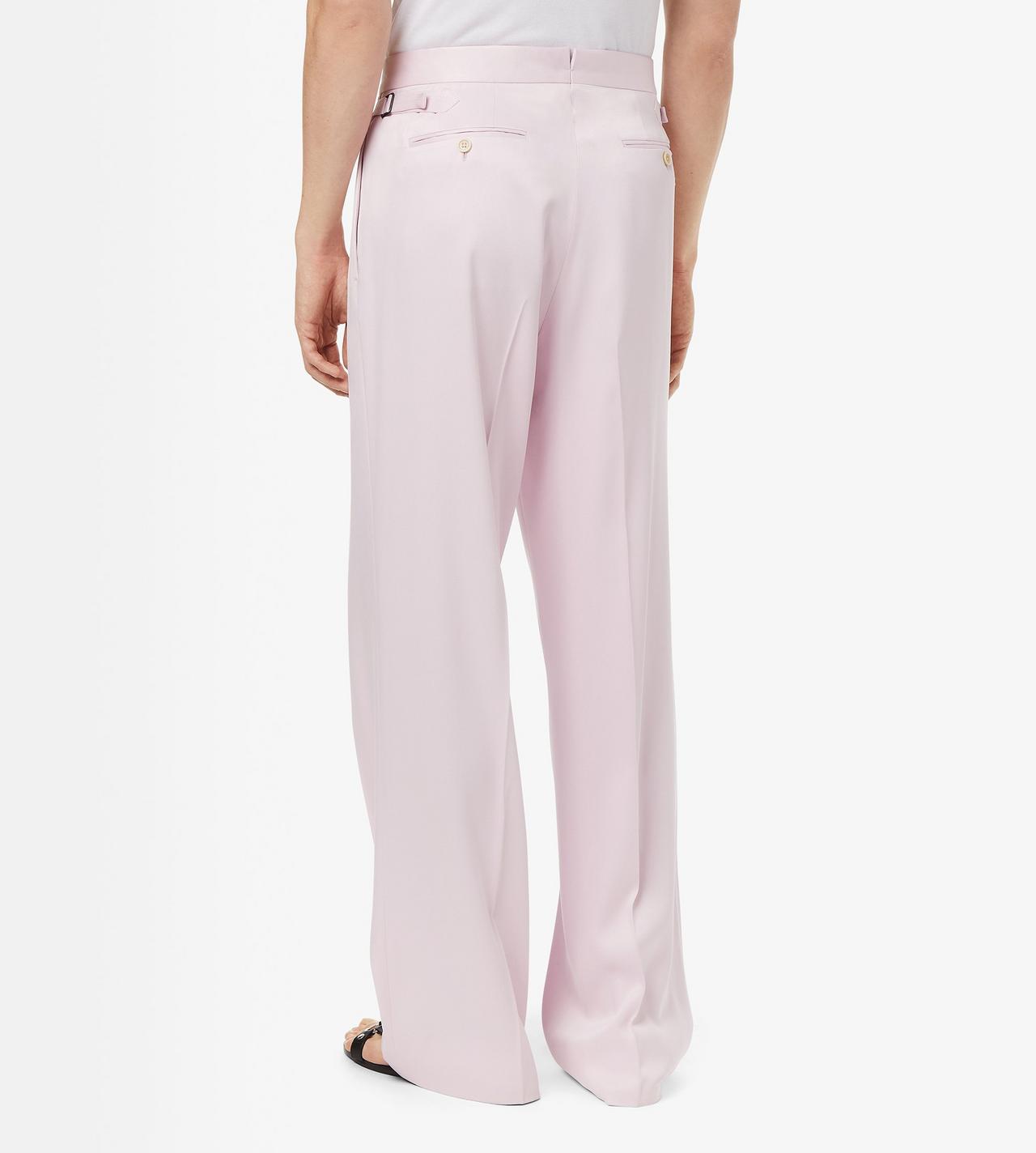 TOM FORD SILK OC PURE SILK PEACHED GABARDINE DOUBLE PLEAT PANT