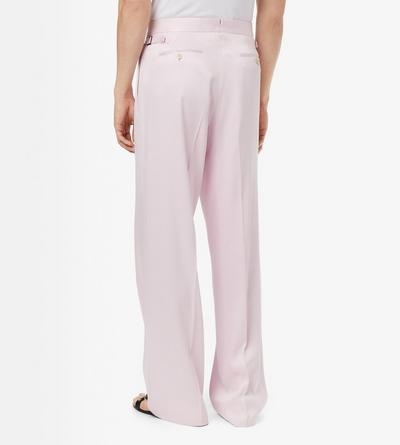TOM FORD SILK OC PURE SILK PEACHED GABARDINE DOUBLE PLEAT PANT
