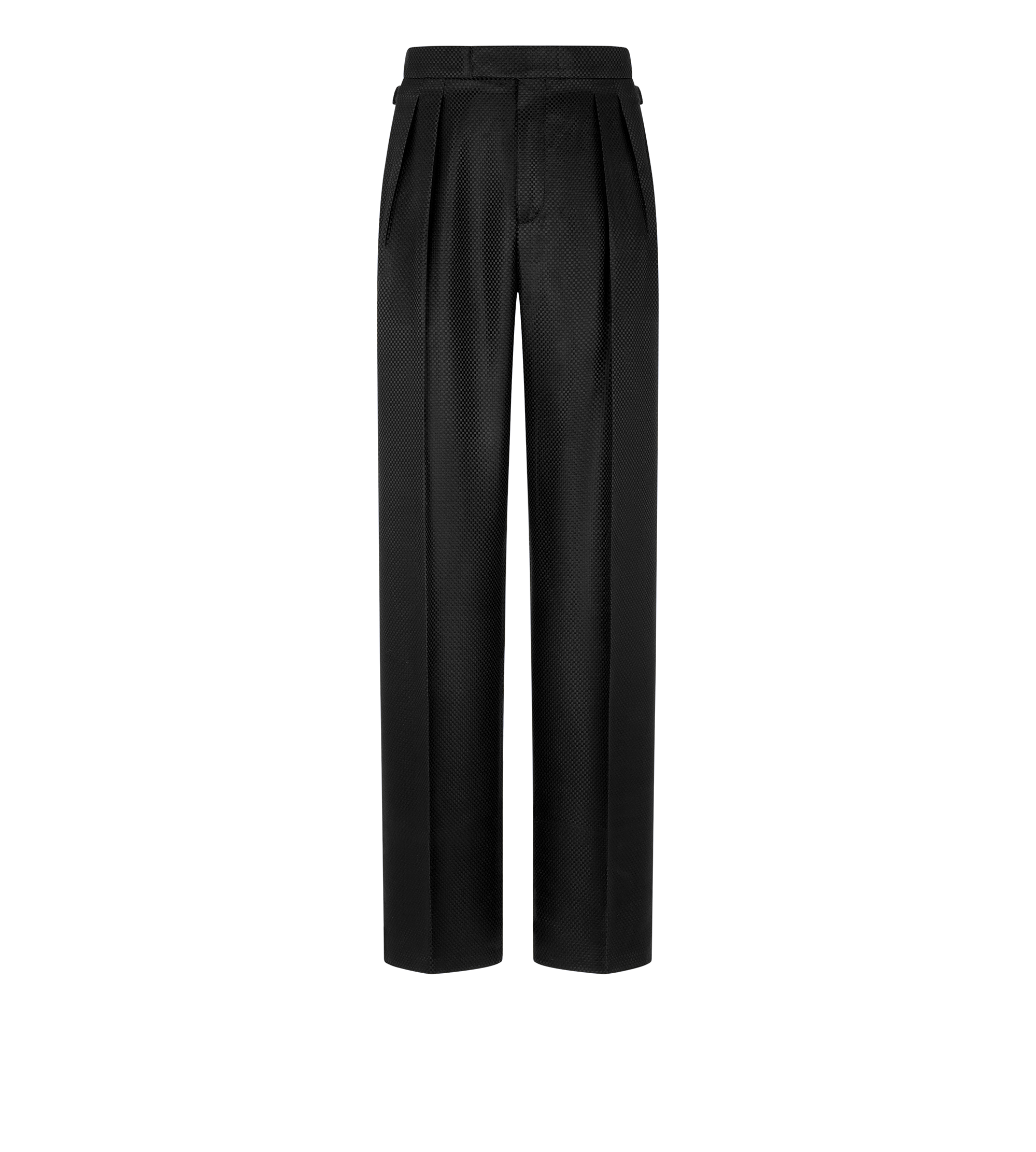 SILK GRAND HOPSACK DOUBLE PLEAT PANT