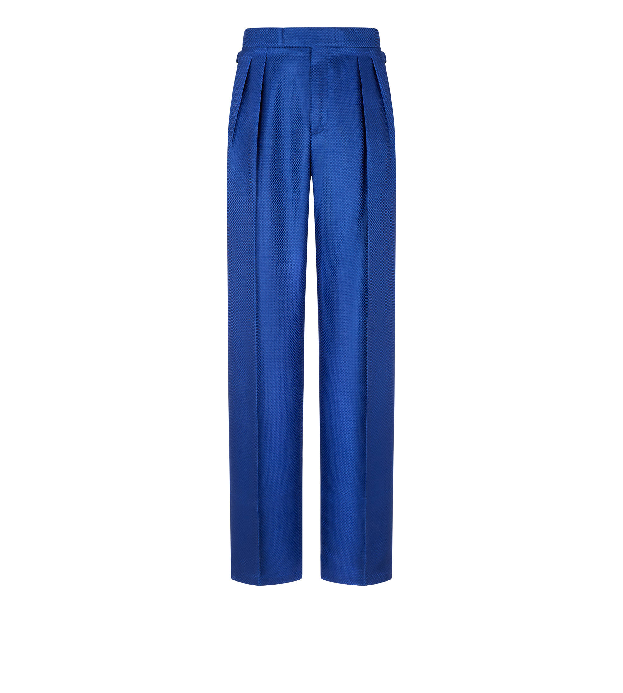 トムフォード ブルー スラックス 46 SILK GRAND HOPSACK DOUBLE PLEAT PANT | TOM FORD Fashion