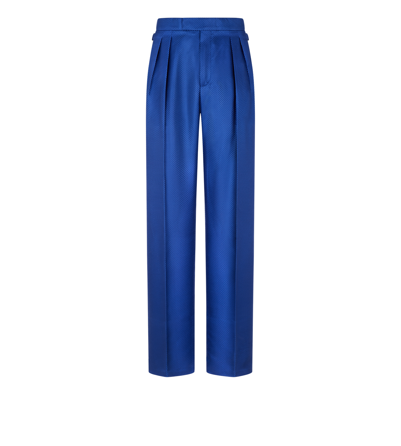 TOM FORD SILK BRIGHT BLUE PANTAL&Oacute;N DE SARGA ABIERTA TIPO CANASTA DE SEDA CON DOBLE PLIEGUE