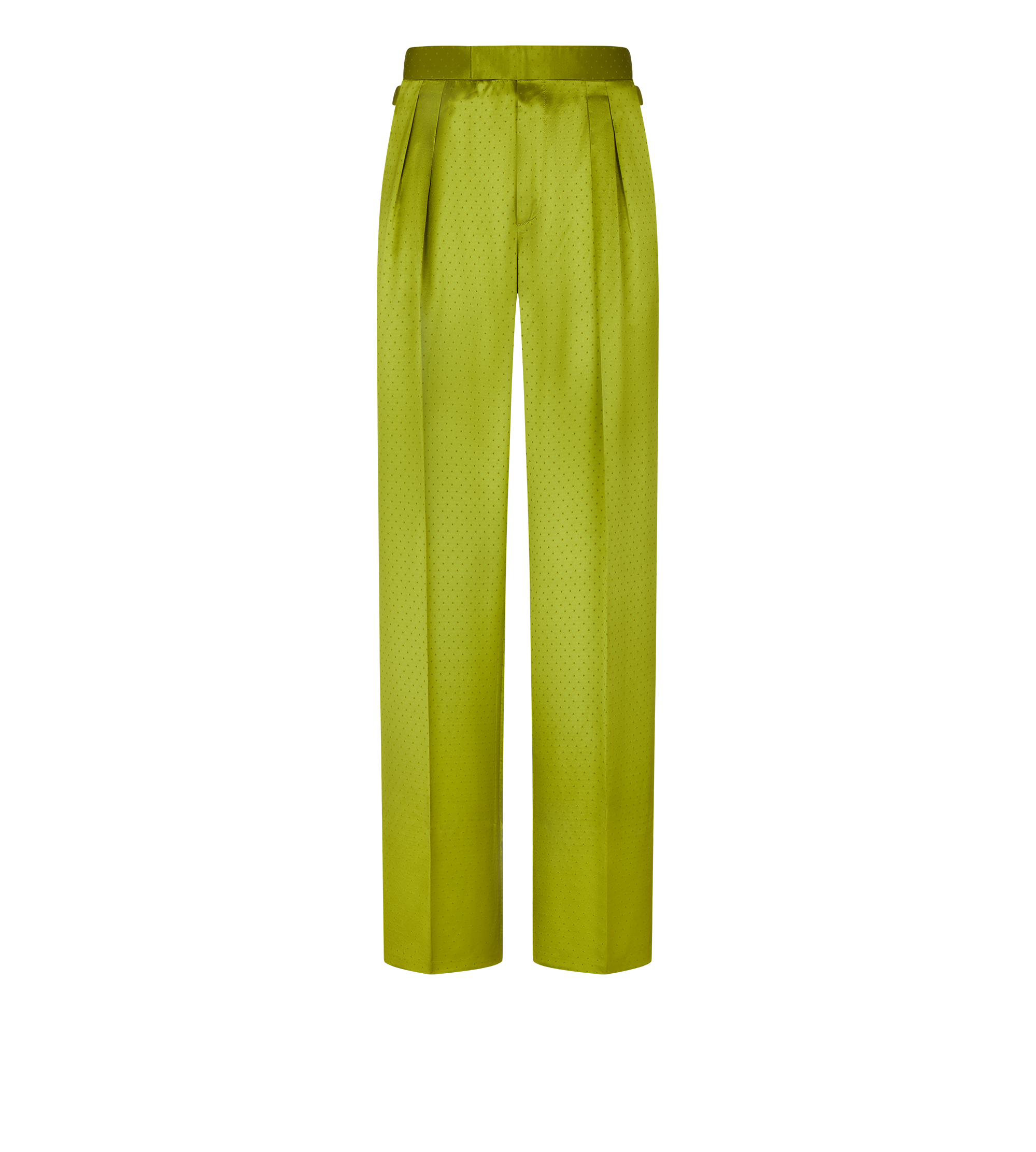 PANTALON FLUIDE &Agrave; PETITS POIS ET DOUBLE PLI