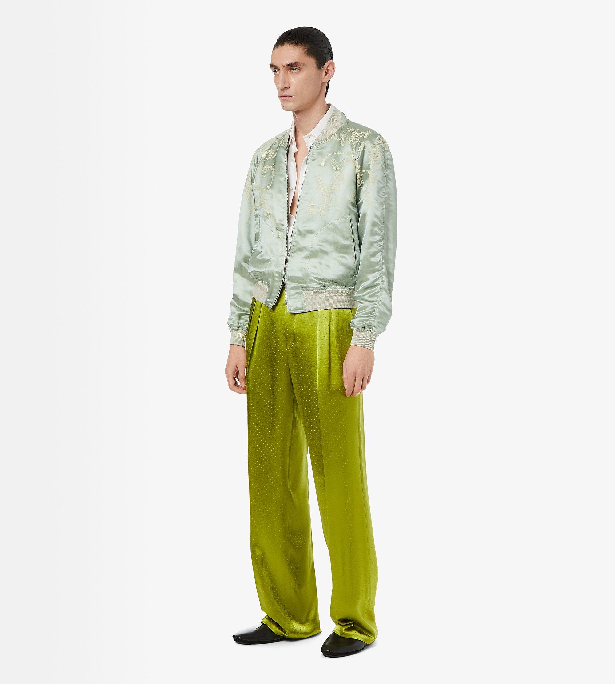 PANTALON FLUIDE &Agrave; PETITS POIS ET DOUBLE PLI