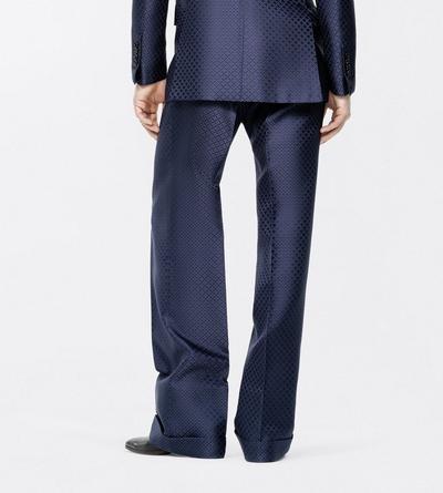 TOM FORD VISCOSE SILK BLEND OC PANTALON AMPLE EN JACQUARD &Agrave; LOSANGES &Agrave; POIS