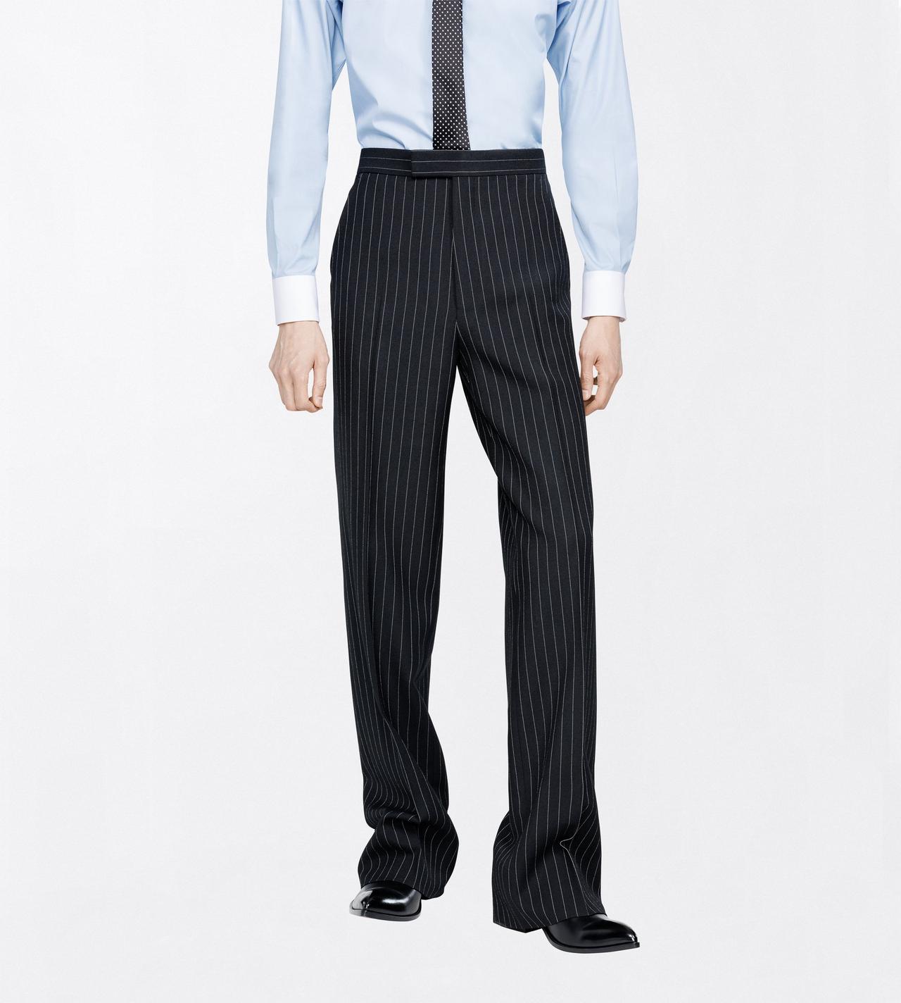 TOM FORD WOOL OC TWILL SHARP STRIPE COLBERT HIGH-WAIST PANT