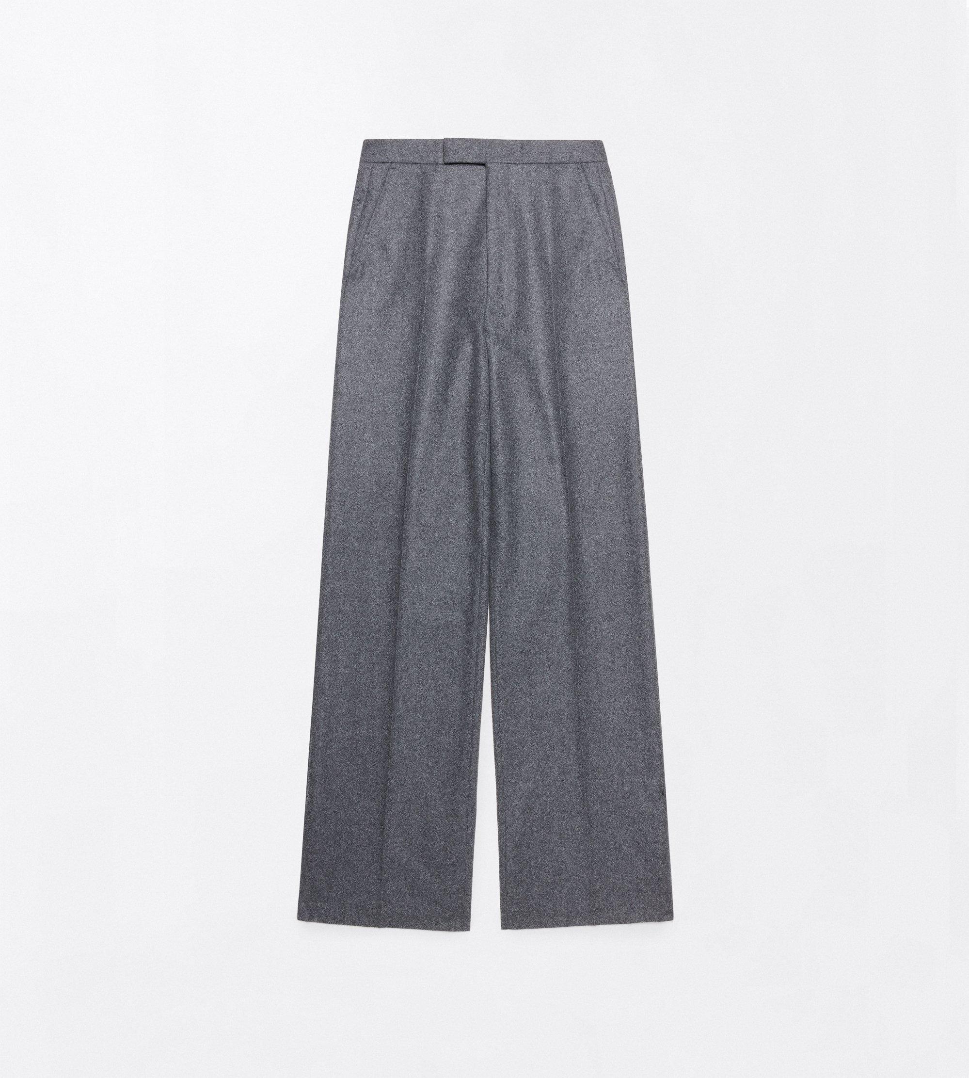 WOOL CASHMERE FLANNEL COLBERT HIGH-WAIST PANT