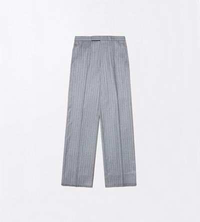 TOM FORD WOOL OC PINSTRIPE TWILL FLANNEL COLBERT HIGH-WAIST PANT