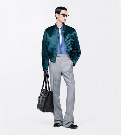 TOM FORD WOOL OC PINSTRIPE TWILL FLANNEL COLBERT HIGH-WAIST PANT