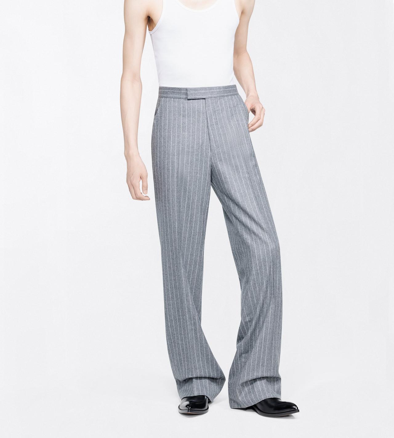 TOM FORD WOOL OC PINSTRIPE TWILL FLANNEL COLBERT HIGH-WAIST PANT