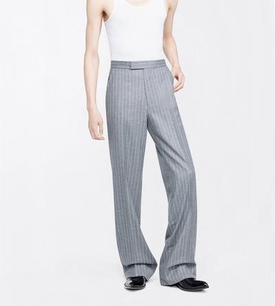 TOM FORD WOOL OC PINSTRIPE TWILL FLANNEL COLBERT HIGH-WAIST PANT