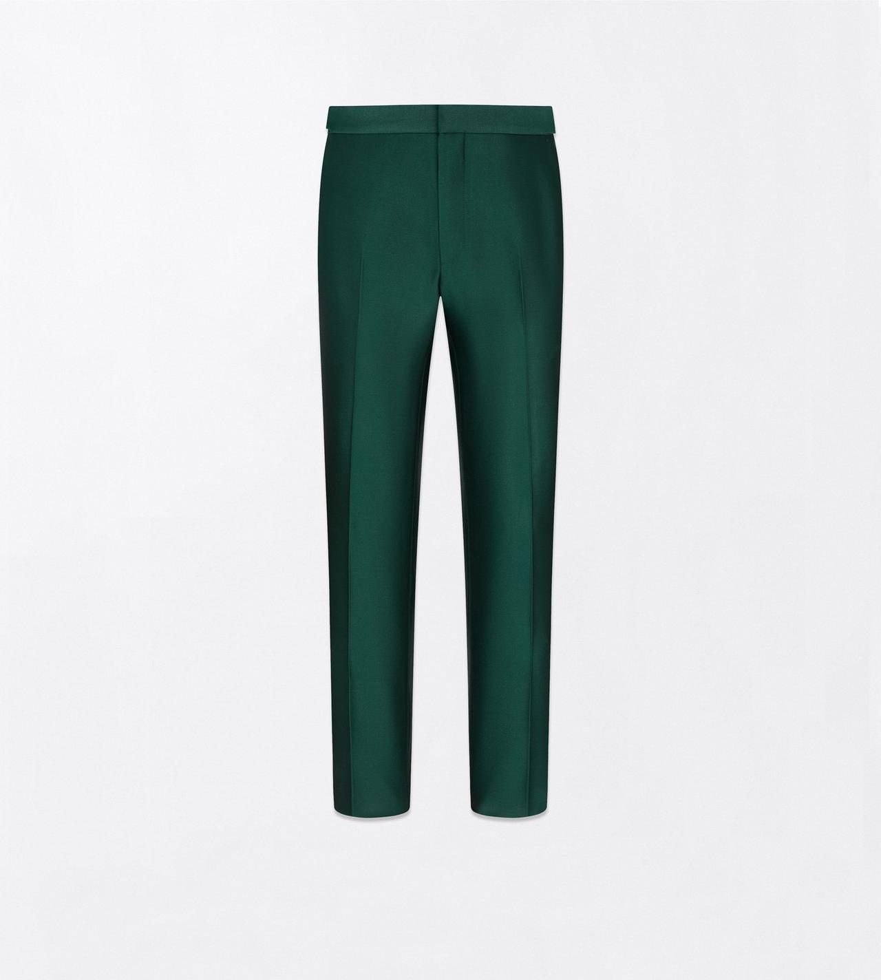 TOM FORD WOOL SILK BLEND EMERALD MIKADO FLAT FRONT PANT