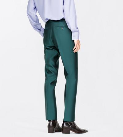 TOM FORD WOOL SILK BLEND EMERALD MIKADO FLAT FRONT PANT