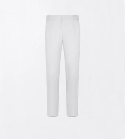 MILITARY WOOL SATIN FLAT FRONT PANT