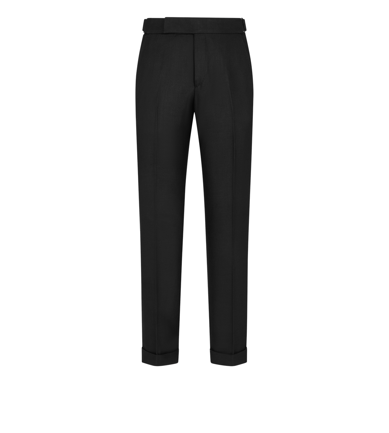 TOM FORD WOOL SILK BLEND BLACK WOOL SILK LINEN SHARKSKIN PANT