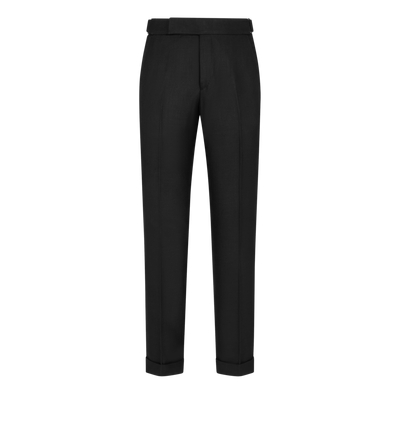 TOM FORD WOOL SILK BLEND BLACK WOOL SILK LINEN SHARKSKIN PANT