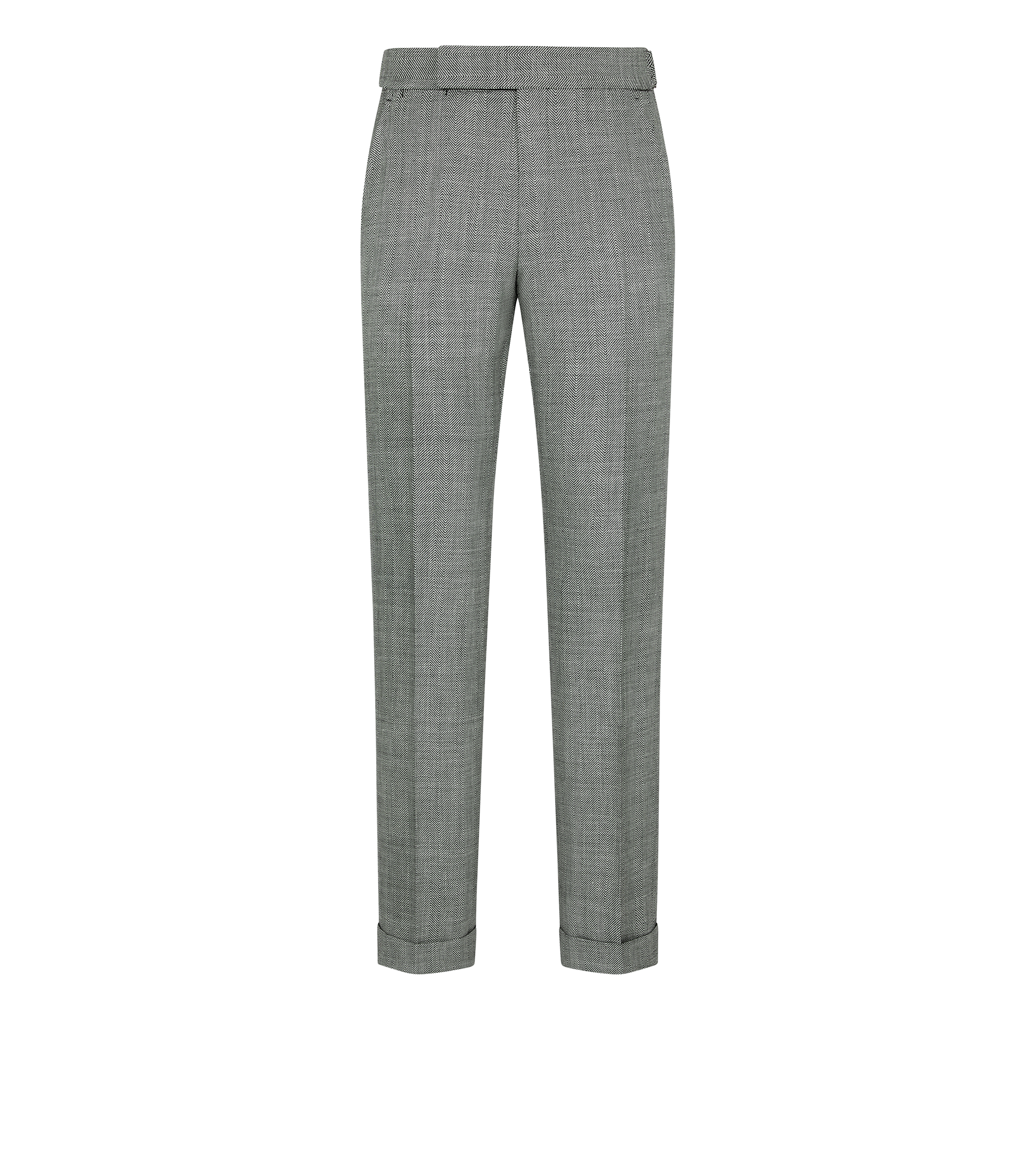 WOOL SILK LINEN SHARKSKIN PANT
