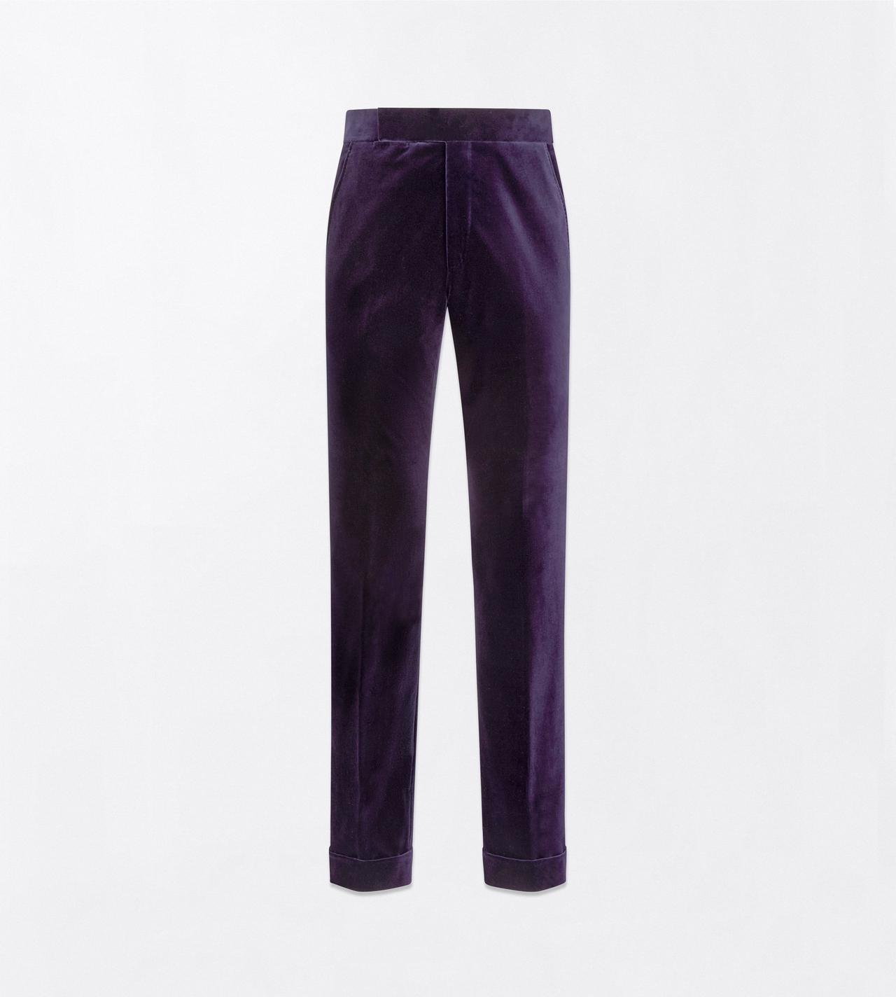 TOM FORD VELVET WASHED INDIGO VELVET FLAT FRONT PANT