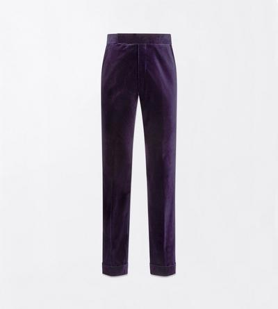 TOM FORD VELVET WASHED INDIGO VELVET FLAT FRONT PANT