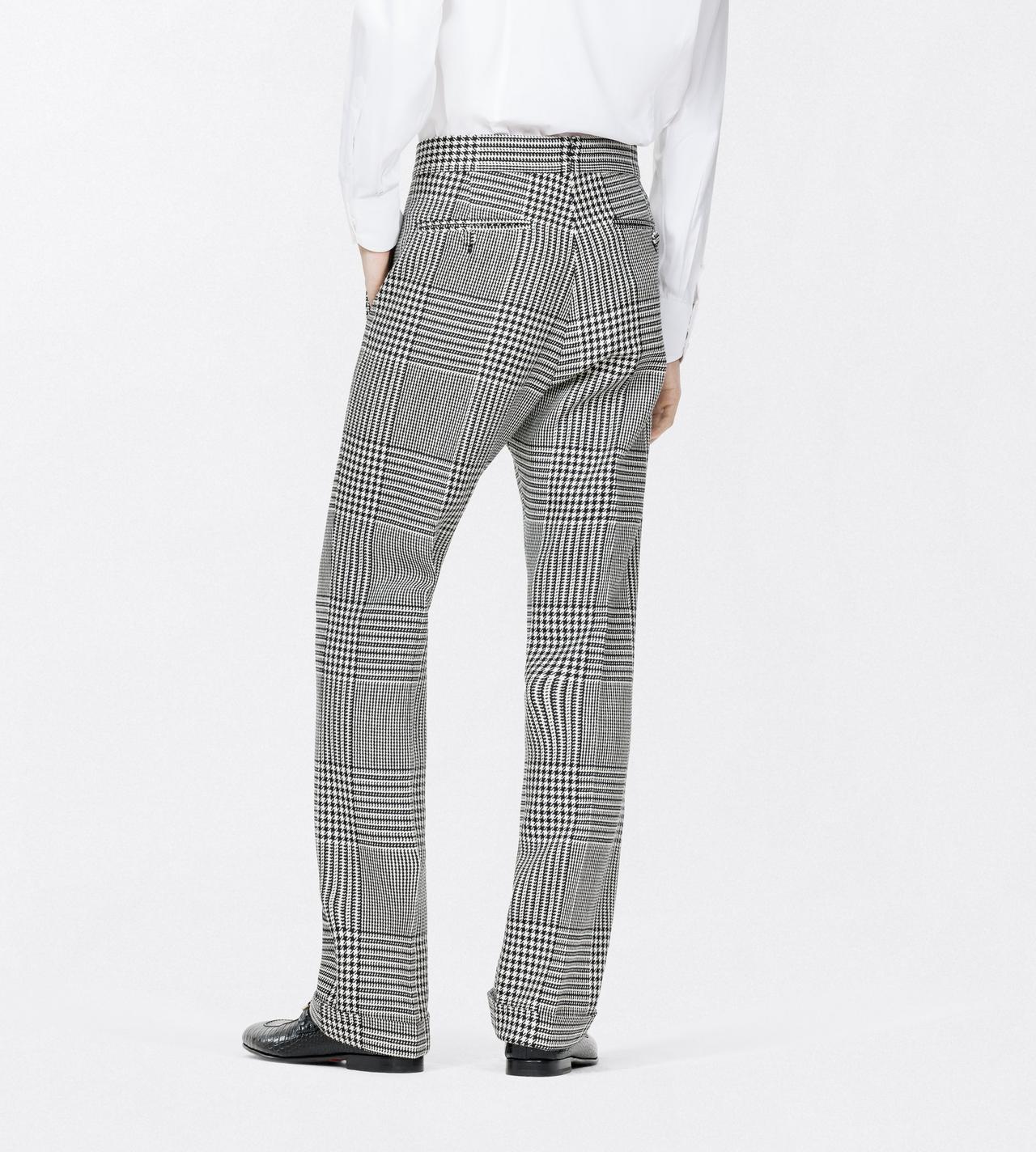 TOM FORD WOOL BLACK AND WHITE PRINCE OF WALES FLAT FRONT PANT