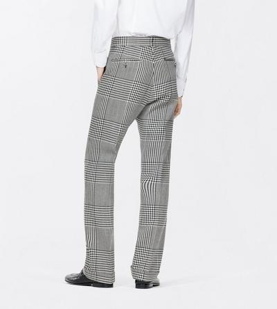 TOM FORD WOOL BLACK AND WHITE PRINCE OF WALES FLAT FRONT PANT