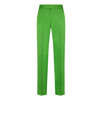 TOM FORD SILK WOOL BLEND SEAGRASS FLUID SILK WOOL FLAT FRONT PANT