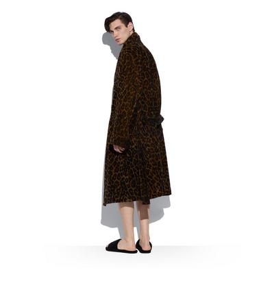 LEOPARD PRINTED TOWELLING SHAWL COLLAR ROBE image number 2