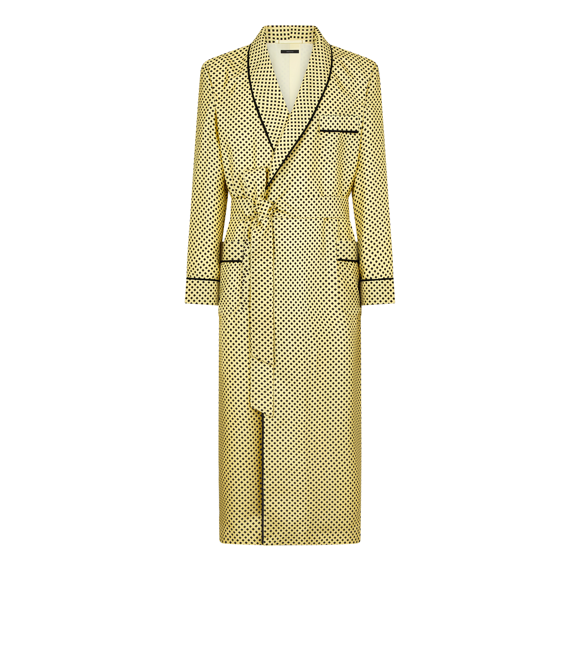 DIAMOND PRINT SILK TWILL ROBE