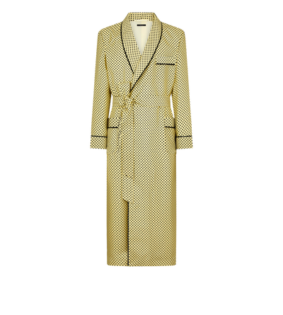 DIAMOND PRINT SILK TWILL ROBE image number 0