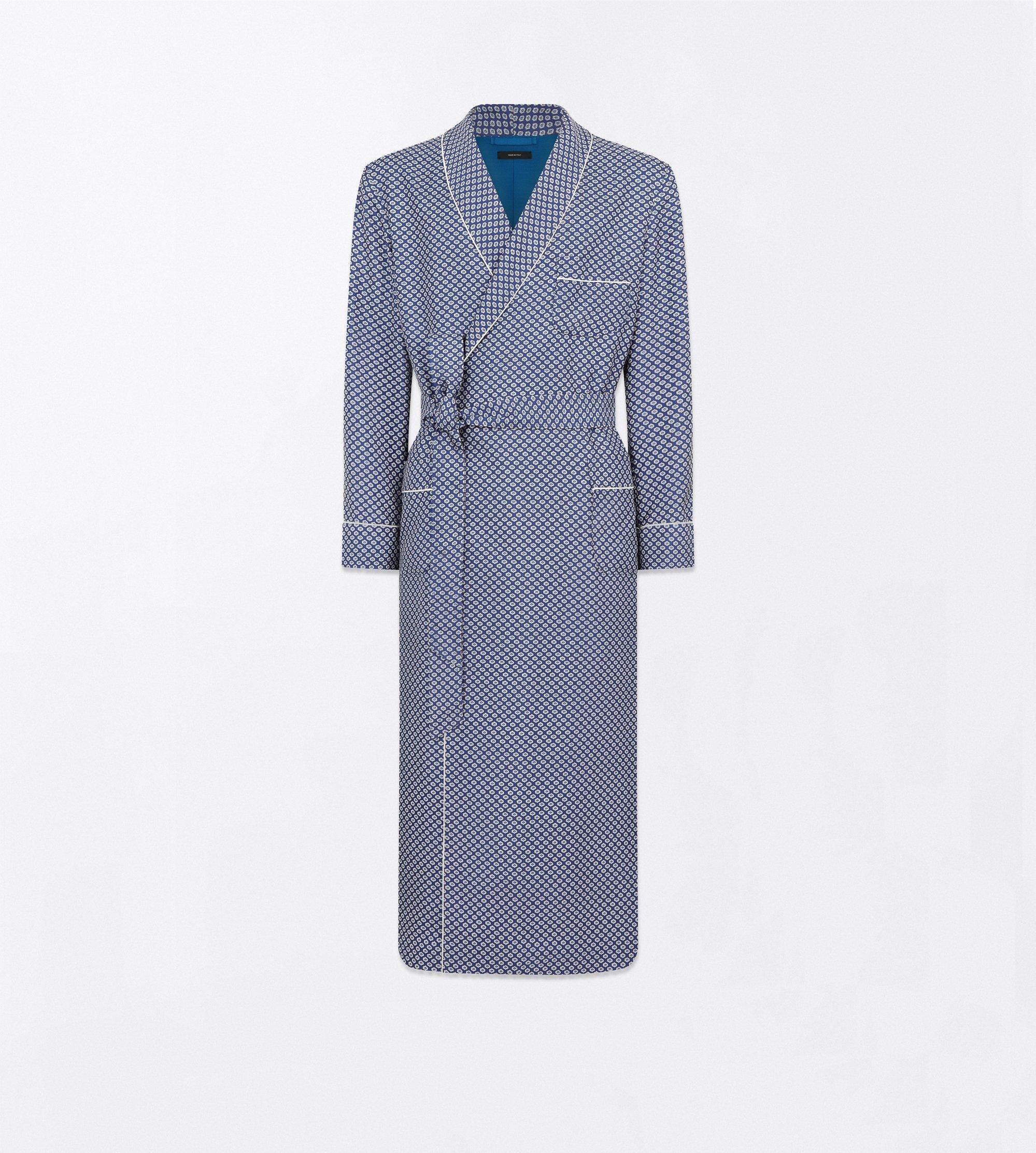MICRO ORNAMENTAL PRINTED SILK TWILL ROBE