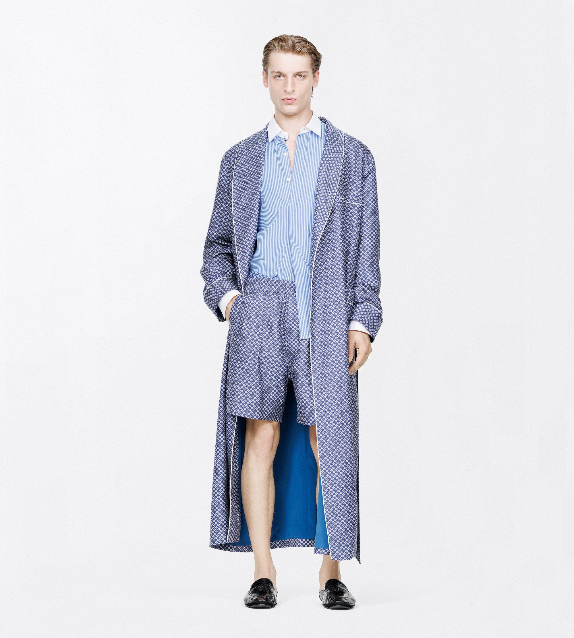 MICRO ORNAMENTAL PRINTED SILK TWILL ROBE